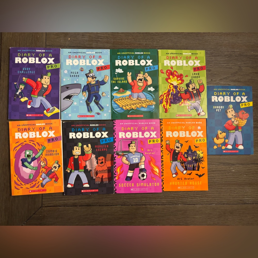 Scholastic Diary of a Roblox Pro Series. Books 1-6, 8-10.